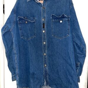 Harley Davidson Biker Blues Denim Button Up Shirt